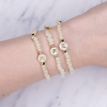 Load image into Gallery viewer, Sugar Cookie Mother of Pearl Initial Personalised Bracelet