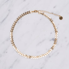 Load image into Gallery viewer, 24K gold plated snake chain necklace simple chevron chain collar