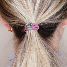 Load image into Gallery viewer, crystal cube hair band various colours purple on blonde hair woman