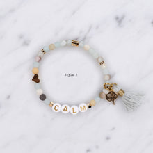 Load image into Gallery viewer, 24K Gold Plated Natural Stone Personalised Charm Bracelets