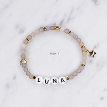 Load image into Gallery viewer, 24K Gold Plated Natural Stone Personalised Charm Bracelets