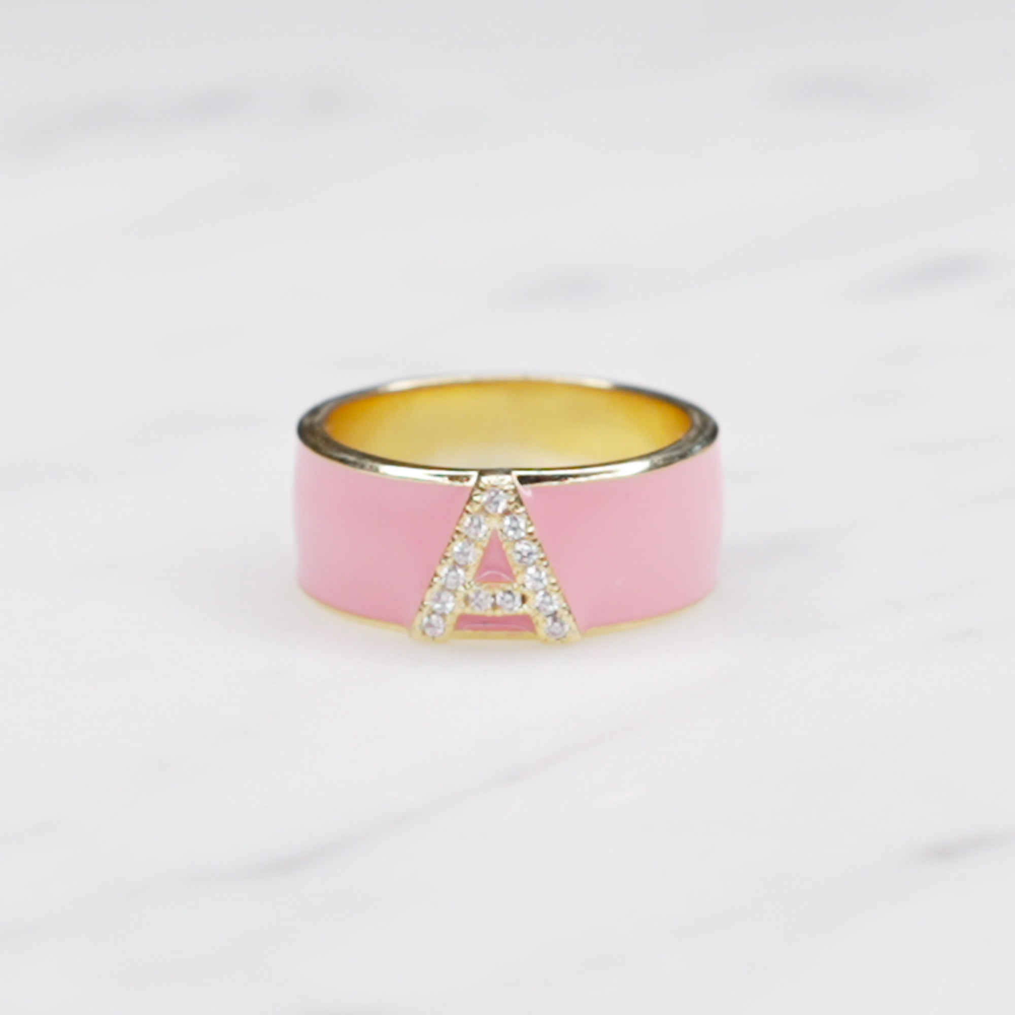 Enamel initial ring sale