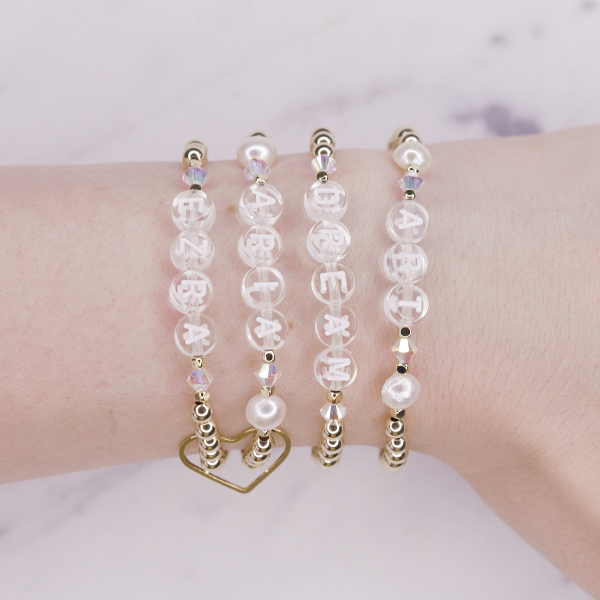 Cute Beaded Bracelets Words  Crystal Beads Letter Bracelet