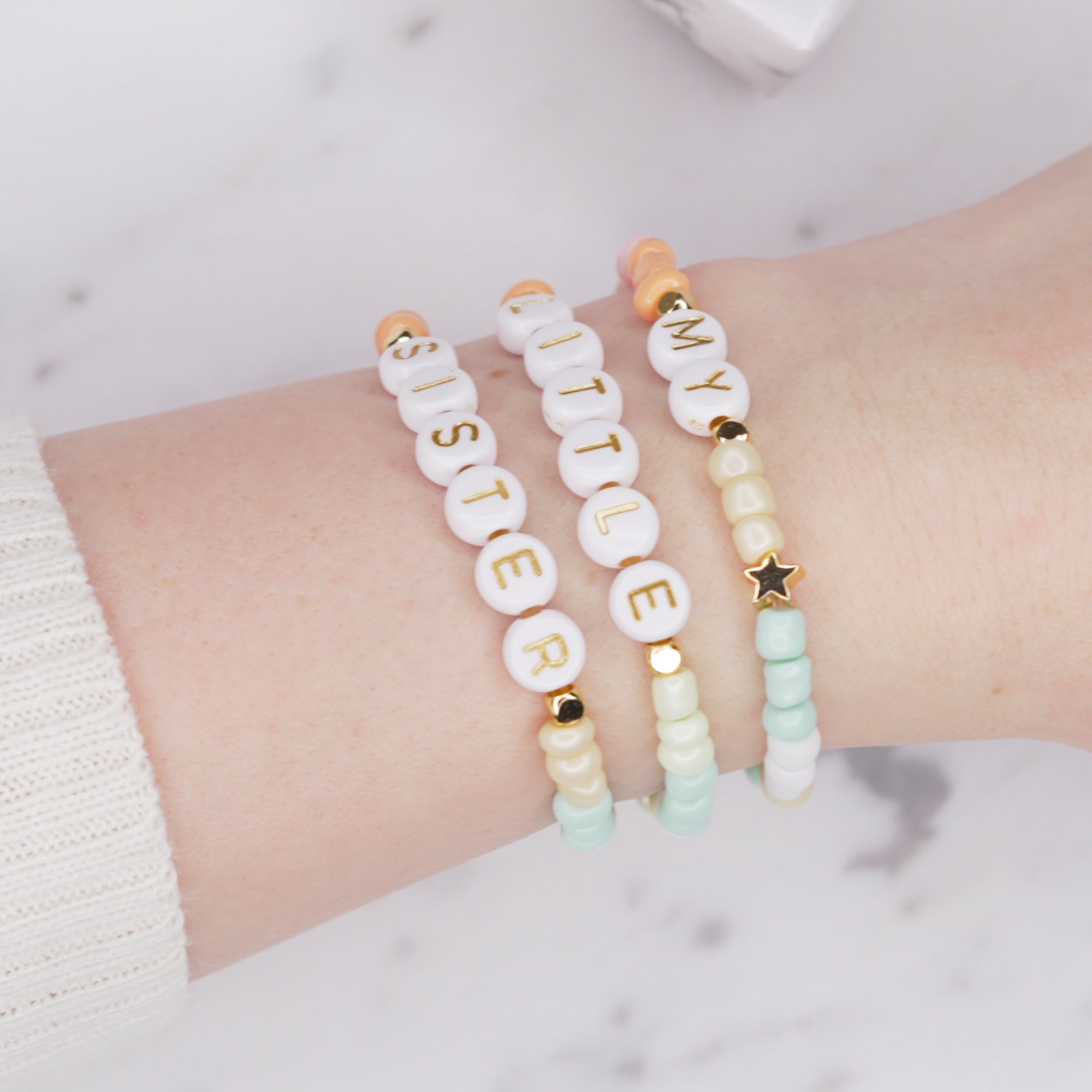 Personalised sister bracelet store