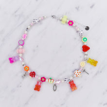 Load image into Gallery viewer, hot tamale charm necklace customisable teddys polymer beads flower

