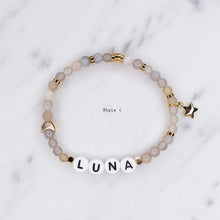 Load image into Gallery viewer, 24K Gold Plated Natural Stone Personalised Charm Bracelets
