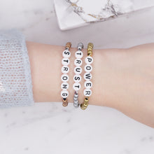 Load image into Gallery viewer, Metallic Affirmation 24K Gold Plated / Silver Plated Personalised Beaded Bracelet
